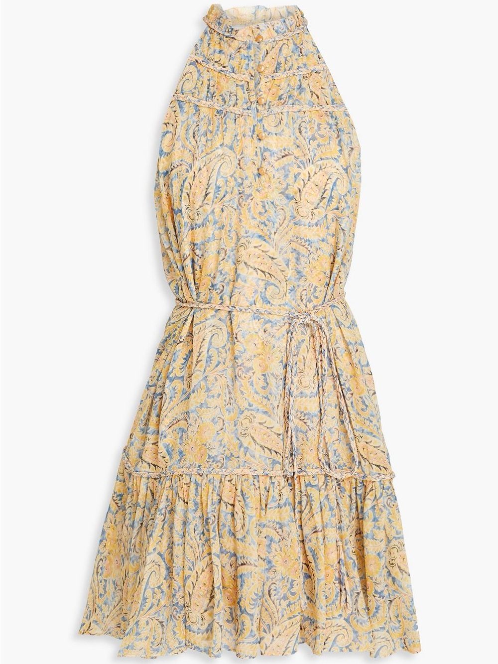 VERONICA BEARD Dria ruffled paisley-print silk crepe de chine mini dress